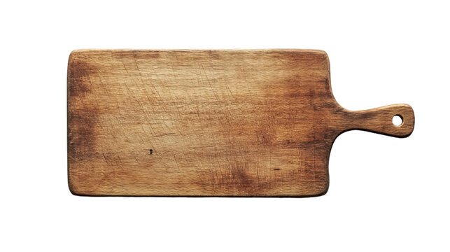 wooden, weathered cutting board isolated