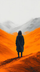 person walking on the mountains