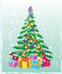 christmas tree with gifts