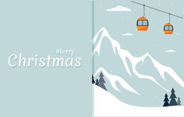winter mountain landscape. marry christmas greeting card © Oksana