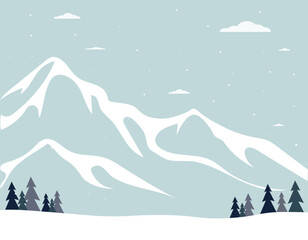winter landscape with mountains. snow in mountains.