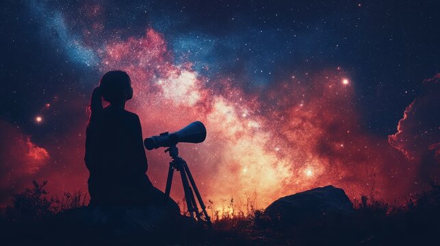 Stargazing event for world astronomy day baca valley people observing stars night sky cosmic exploration - Powered by Adobe