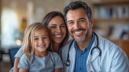 Fototapeta premium World family doctor day celebration family doctors community health center portrait photography bright environment togetherness