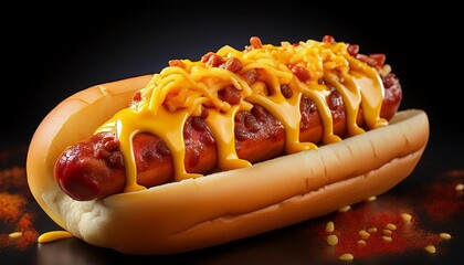 hot dog with mustard