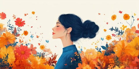 Empowering mental health awareness october world mental health day vibrant floral art serene environment inspirational viewpoint