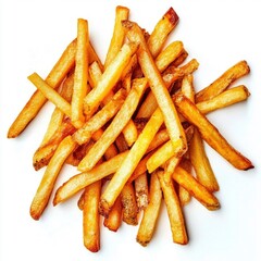 French fries isolated on white background , ai