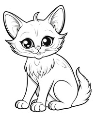 Obraz premium Adorable Balinese Cat Coloring Page for Kids