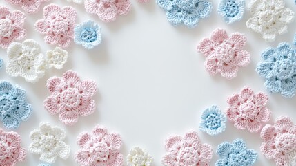 Delicate crochet crafting event artistic home space design inspiration pastel environment creative perspective