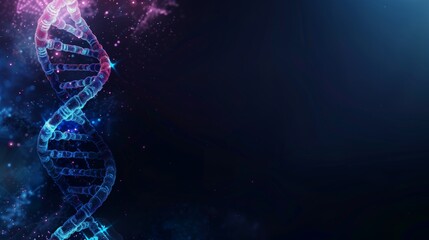 Abstract DNA Spin Microscopic View of Human Genome Structure on Dark Background