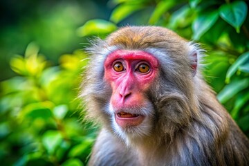 Obraz premium Captivating Japanese Macaque in a Serene Zoo Environment, Showcasing Natural Behavior and Habitat, Perfect for Wildlife Enthusiasts and Educators Seeking Insightful Imagery