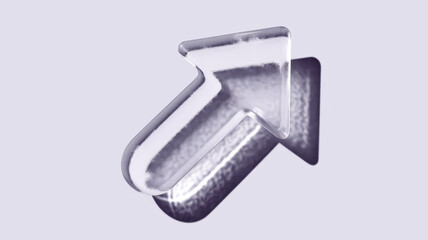 Fototapeta premium A sleek, modern crystalline arrow icon in shades of purple, symbolizing progress and upward movement. Perfect for digital design themes.