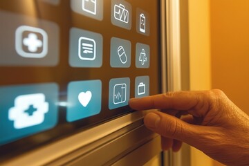Obraz premium A Glimpse into the Future: A Hand Interacting with a Smart Interface, Captured by Generative AI Photo