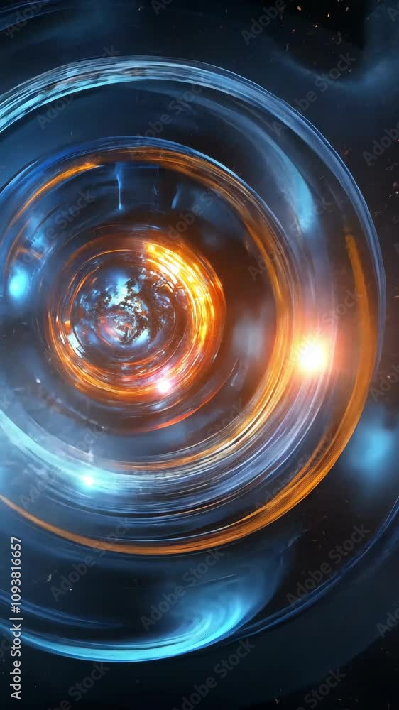 Poster swirls of energy and light create a mesmerizing universe of color and motion in a cosmic exploration