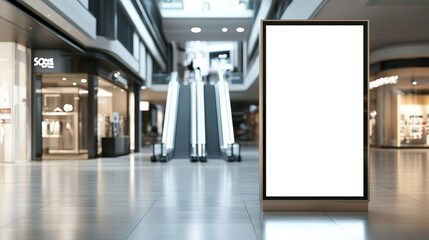 Blank digital advertisement display in a shopping mall