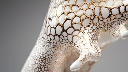 Close-up on the intricate textures of a fiberglass cast on a leg, subtle cracks and wear on the cast's edges, highlighting durability and realism