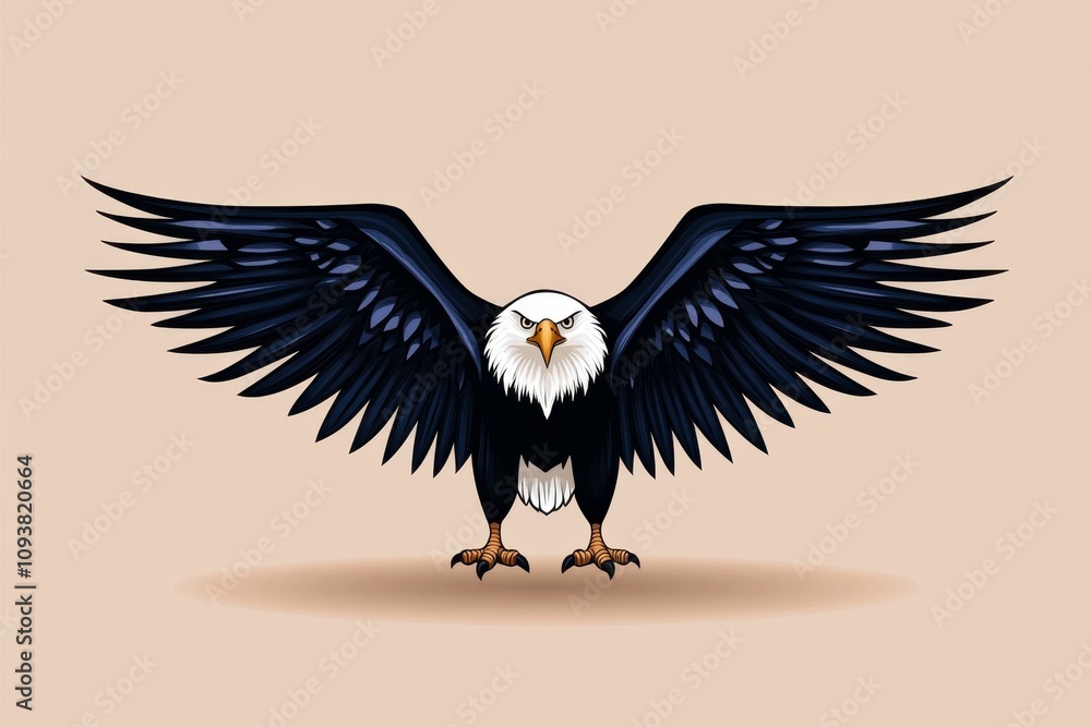 Aufkleber a clean and abstract design of an american eagle, with its wings forming a simple 