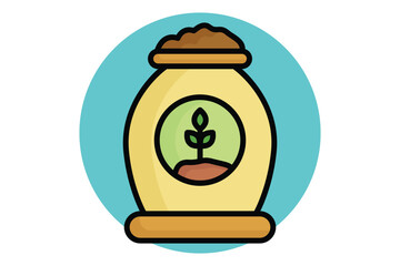 Fertilizer icon. colored outline icon style. icon related to gardening. gardening tools elements vector illustration