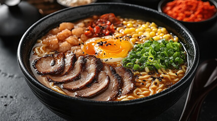 Close-up photo of ramen