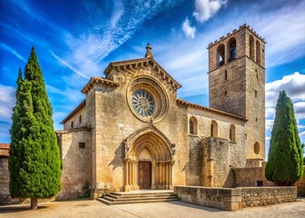 Fototapeta premium Captivating Product Photography of the Historic Church at Castello Dempuries with Stunning Architectural Details and Beautiful Surroundings to Highlight Its Cultural Significance