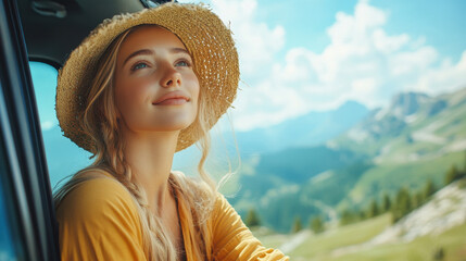 woman in the mountains