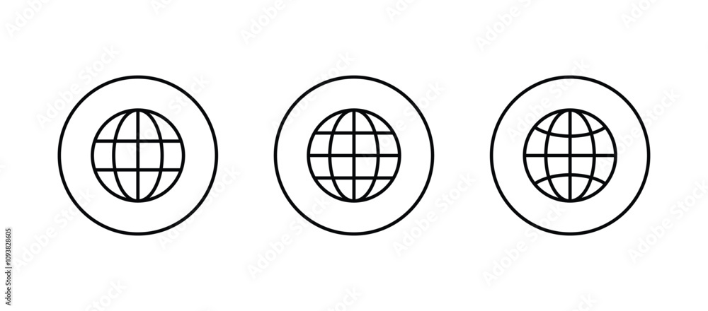 Poster globe icon vector, go to web symbol icon vector