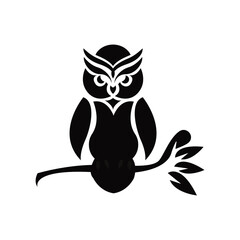 Owl Vector Silhouette. Owl vector for Logo or Icon, Clip Art Illustration.