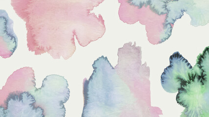 Obraz premium Soft pastel colors blend harmoniously in this abstract watercolor design, evoking a serene and calming atmosphere.