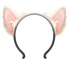 Headband with cat ears. Accessory for Therian subculture, quadrobics. Cute adornment, decorative fluffy hairstyle complement for cosplay, festivals or carnivals, themed parties or events, creative