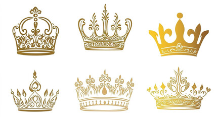 Crown Vector Silhouette on White Background