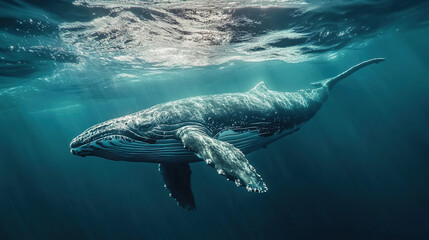 Fototapeta premium dolphin swimming in the water