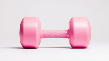 Obraz premium pink dumbbell on white background, perfect for fitness and exercise.