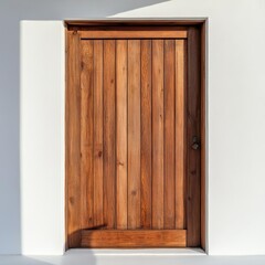 A rustic wooden door under soft sunlight, textures enhanced without harsh highlights, door sunlight, vintage charm