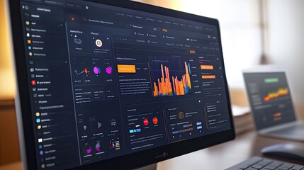 business dashboard flat design top view e-commerce theme watercolor vivid 