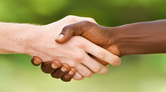 A striking image showing harmony and support through a firm handshake, symbolizing mutual respect and understanding among people.