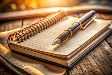 Close-Up of a Notebook and Pen Symbolizing Creativity and Productivity for Conceptual Photography