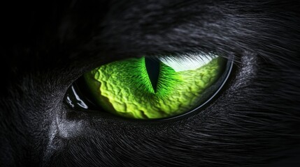 Close-Up of Striking Green Cat Eye