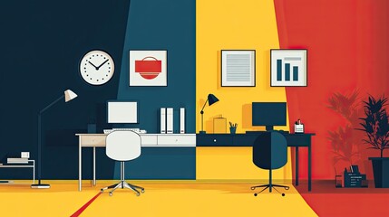 Fototapeta premium business data visualization flat design front view startup theme cartoon drawing Split-complementary color scheme
