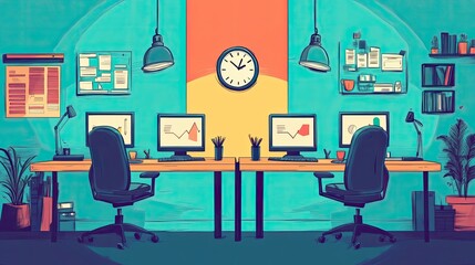 business data visualization flat design front view startup theme cartoon drawing Split-complementary color scheme