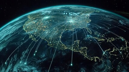 Global Connectivity Over North America at Night