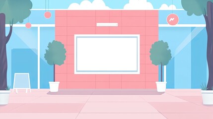 business presentation flat design front view marketing theme animation pastel 
