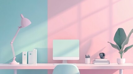 business presentation flat design front view marketing theme animation pastel 