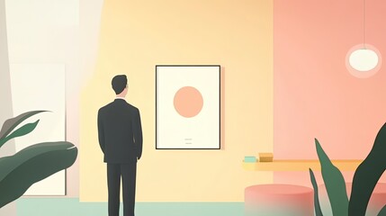 business presentation flat design front view marketing theme animation pastel 