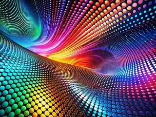 Fototapeta premium Colorful Abstract Background with Interweaving Dots in Wave Form for a Modern Tech Concept, Captivating Visuals that Inspire Innovation and Creativity in Digital Design