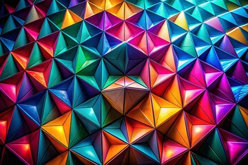 Colorful Geometric Shapes in Low Light Create a Modern Vibrant Background for Creative Design Projects and Artistic Endeavors