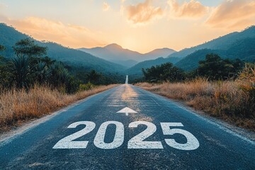 Banner. 2025 goal plan to success, Business target, growth strategy. New year resolution