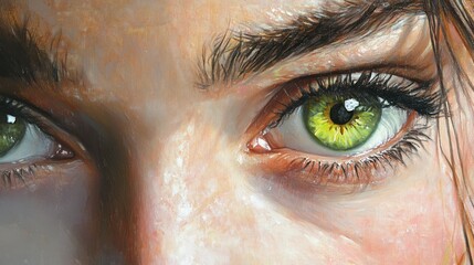 Closeup of striking green eyes nature photography outdoors macro perspective captivating beauty