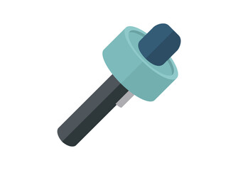 journalist microphone. Simple flat illustration