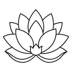 A drawing of a lotus flower icon vector illustration