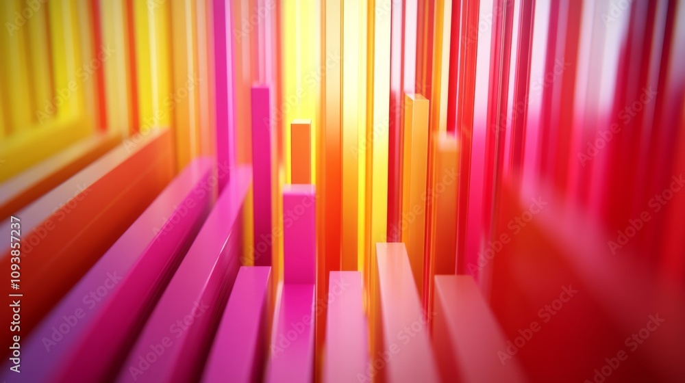 Aufkleber Vibrant Abstract Background with Colorful Vertical Stripes in Shades of Pink, Yellow, and Orange Creating a Dynamic and Energetic Visual Experience for Creative Projects