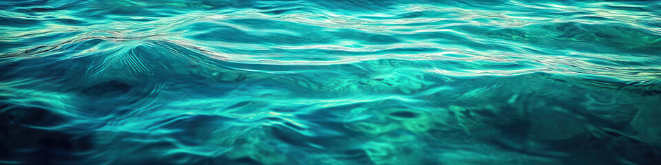Obraz premium Oceans: A serene body of water, its surface rippling with different hues of blue and green.